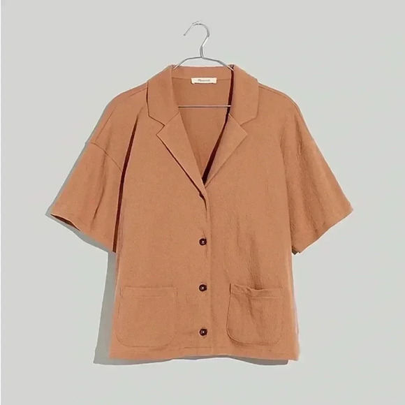 Women’s Madewell Knit Lightspun camp shirt in‎ Faded Earth- Size 1X - Picture 1 of 13